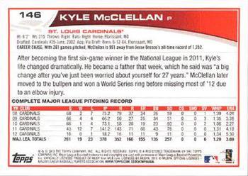 2013 Topps - Emerald Foil #146 Kyle McClellan Back