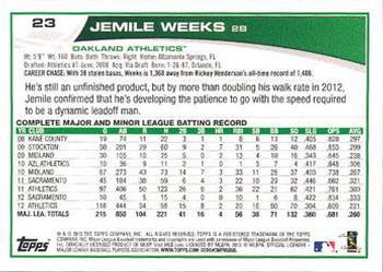 2013 Topps - Emerald Foil #23 Jemile Weeks Back