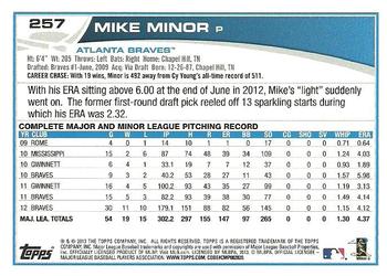 2013 Topps - Emerald Foil #257 Mike Minor Back