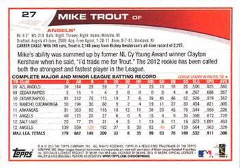 2013 Topps - Emerald Foil #27 Mike Trout Back