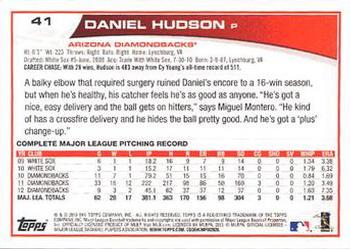 2013 Topps - Emerald Foil #41 Daniel Hudson Back