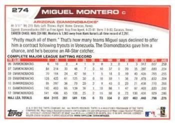 2013 Topps - Emerald Foil #274 Miguel Montero Back