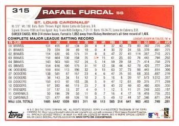 2013 Topps - Emerald Foil #315 Rafael Furcal Back