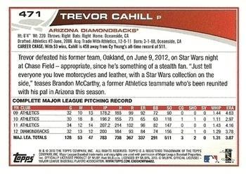 2013 Topps - Emerald Foil #471 Trevor Cahill Back