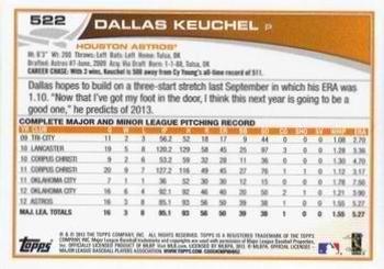 2013 Topps - Emerald Foil #522 Dallas Keuchel Back