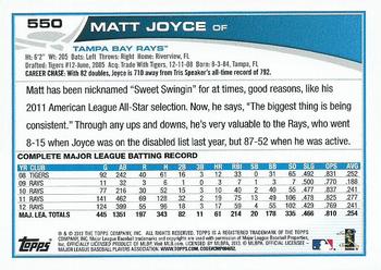 2013 Topps - Emerald Foil #550 Matt Joyce Back