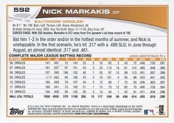 2013 Topps - Emerald Foil #592 Nick Markakis Back