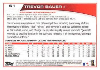 2013 Topps - Emerald Foil #61 Trevor Bauer Back