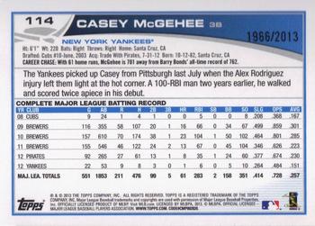 2013 Topps - Gold #114 Casey McGehee Back