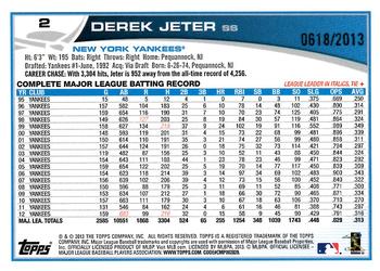 2013 Topps - Gold #2 Derek Jeter Back
