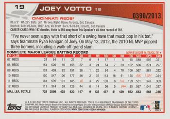 2013 Topps - Gold #19 Joey Votto Back