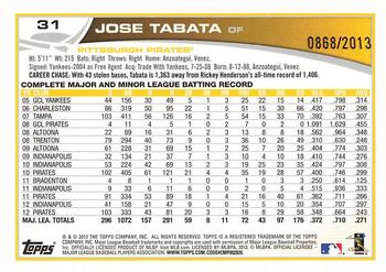 2013 Topps - Gold #31 Jose Tabata Back