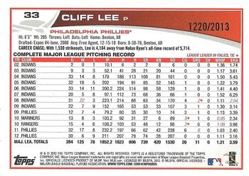 2013 Topps - Gold #33 Cliff Lee Back