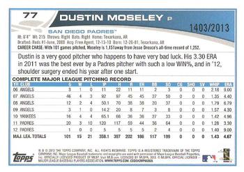 2013 Topps - Gold #77 Dustin Moseley Back
