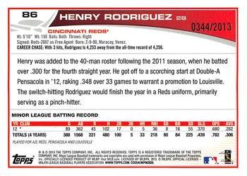 2013 Topps - Gold #86 Henry Rodriguez Back