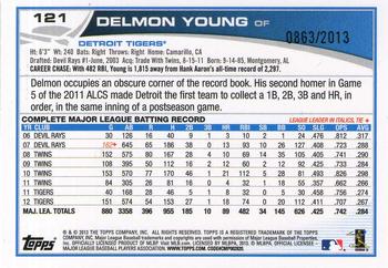 2013 Topps - Gold #121 Delmon Young Back