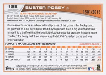2013 Topps - Gold #128 Buster Posey Back