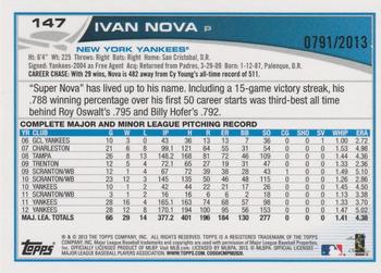 2013 Topps - Gold #147 Ivan Nova Back