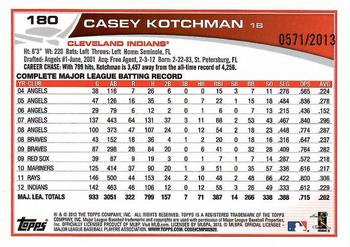 2013 Topps - Gold #180 Casey Kotchman Back