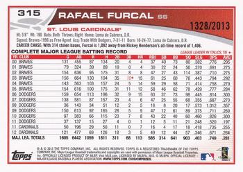 2013 Topps - Gold #315 Rafael Furcal Back