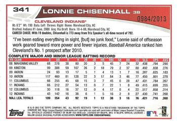 2013 Topps - Gold #341 Lonnie Chisenhall Back