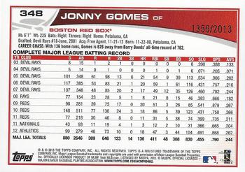 2013 Topps - Gold #348 Jonny Gomes Back