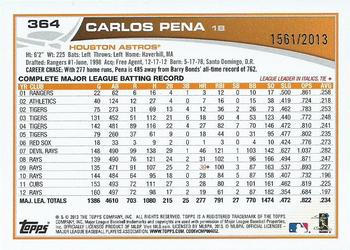 2013 Topps - Gold #364 Carlos Pena Back