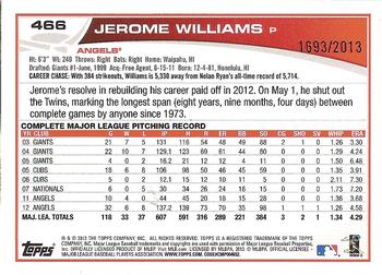 2013 Topps - Gold #466 Jerome Williams Back