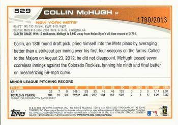 2013 Topps - Gold #529 Collin McHugh Back