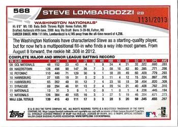2013 Topps - Gold #568 Steve Lombardozzi Back