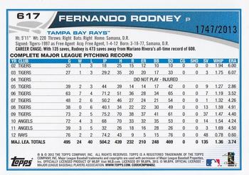 2013 Topps - Gold #617 Fernando Rodney Back