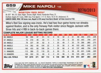 2013 Topps - Gold #659 Mike Napoli Back