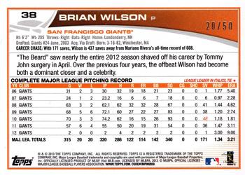 2013 Topps - Pink #38 Brian Wilson Back