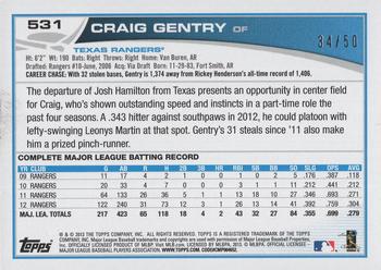 2013 Topps - Pink #531 Craig Gentry Back