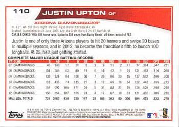 2013 Topps - Platinum #110 Justin Upton Back