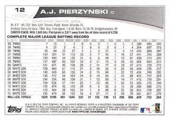 2013 Topps - Platinum #12 A.J. Pierzynski Back