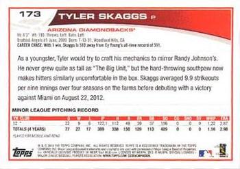2013 Topps - Platinum #173 Tyler Skaggs Back