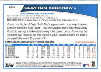 2013 Topps - Platinum #22 Clayton Kershaw Back