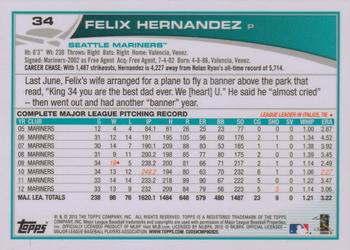 2013 Topps - Platinum #34 Felix Hernandez Back