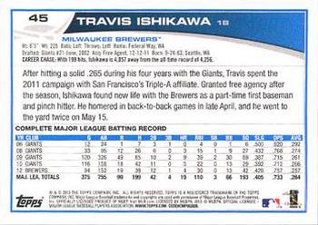 2013 Topps - Platinum #45 Travis Ishikawa Back