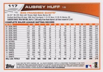 2013 Topps - Platinum #117 Aubrey Huff Back