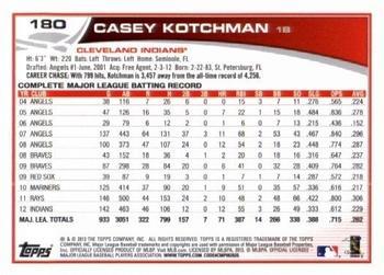2013 Topps - Platinum #180 Casey Kotchman Back