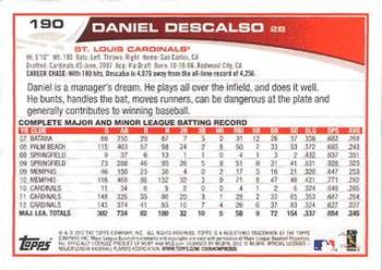 2013 Topps - Platinum #190 Daniel Descalso Back