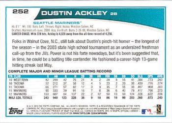 2013 Topps - Platinum #252 Dustin Ackley Back
