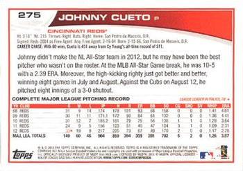 2013 Topps - Platinum #275 Johnny Cueto Back