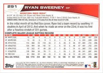 2013 Topps - Platinum #291 Ryan Sweeney Back
