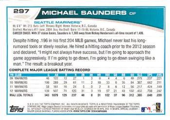2013 Topps - Platinum #297 Michael Saunders Back