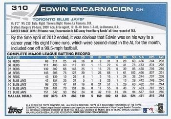 2013 Topps - Platinum #310 Edwin Encarnacion Back