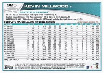 2013 Topps - Platinum #325 Kevin Millwood Back