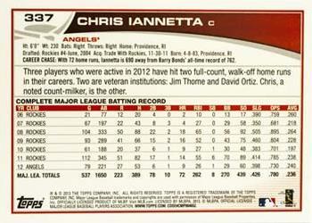 2013 Topps - Platinum #337 Chris Iannetta Back